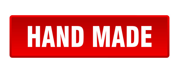 hand made button square red push vector image