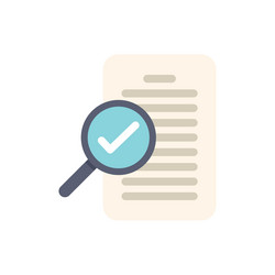magnifying glass validating document with check vector image