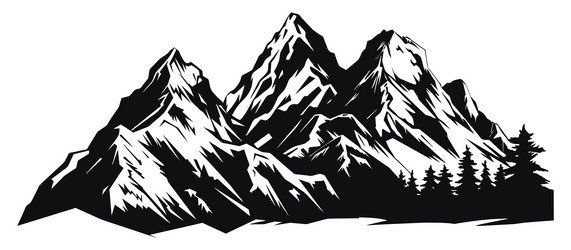 Mountains silhouettes vector