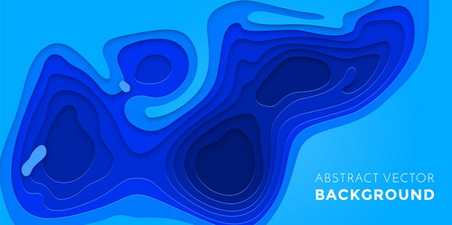 papercut blue multi layer gradient background vector image