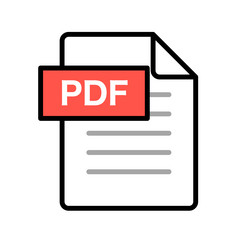pdf data file icon or digital document vector image