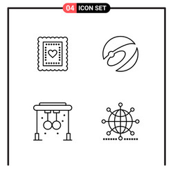 set 4 line style icons for web and mobile vector image
