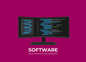 software development and programming program code vector image