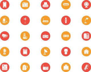 technology block style icon set design vector image