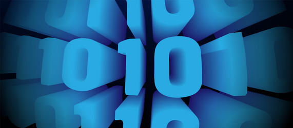 3d blue digital binary code background abstract vector image