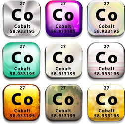 a button showing the element cobalt vector