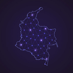 Abstract Colombia Network Map vector image