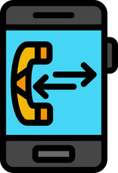 call log line filled style icon design vector image