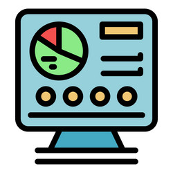 computer showing business dashboard with analytics vector image