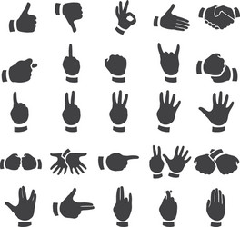 Hand Gestures Icon Set vector image