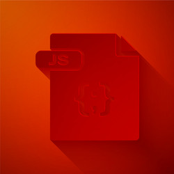 paper cut js file document download button vector image