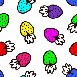 seamless pattern with multicolored berries vector image