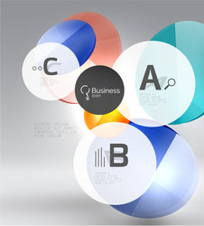 shiny circles with text in 3d space vector image