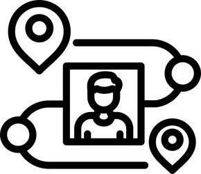 tracking linear style icon design vector image