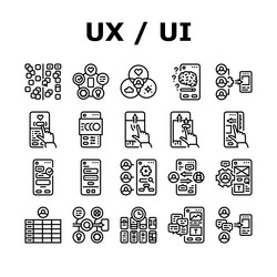 ui ux digital develop code app icons set vector image