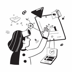 2d as financial expert using augmented reality vector image