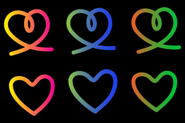 abstract 3d heart logo with gradient effect vector image