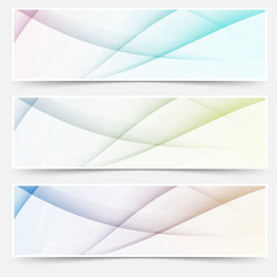 abstract swoosh line header web footer set vector