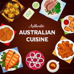 Australian cuisine cartoon poster design Vector Image Australian cuisine cartoon poster design Vector Image