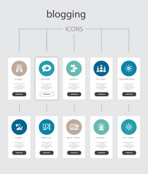 Blogging infographic 10 steps ui designsocial vector