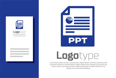 blue ppt file document download button icon vector image