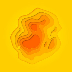 papercut yellow gradient multi layer background vector