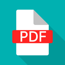 pdf file icon and shadow isolated on background vector image