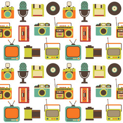 Seamless pattern with retro technology vector