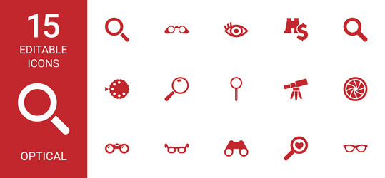 22 optical icons Royalty Free Vector Image - VectorStock