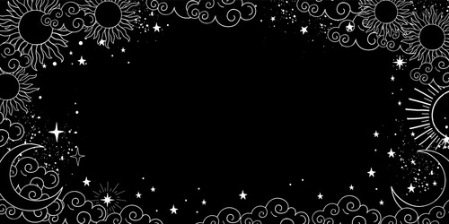 A mystical heavenly black banner with copy space vector