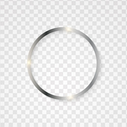 metallic silver circle frame with text space vector image