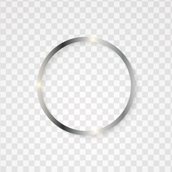 metallic silver circle frame with text space vector