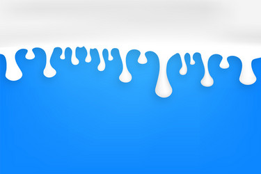 Milk splash and drops round shape top view blue vector