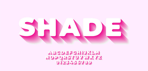 shade pink font style design template vector