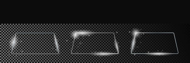 silver glowing rounded trapezoid shape frame vector image