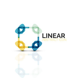 abstract flower or star minimalistic linear icon vector image