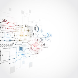 abstract technological background with various vector image