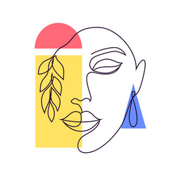 minimal woman face vector