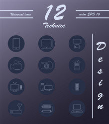 unique thin line icons set of computer hardware vector image