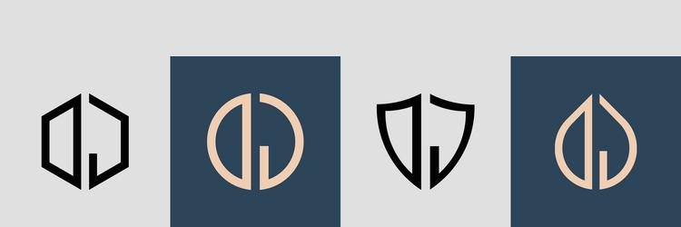 Creative simple initial monogram dj logo designs Vector Image