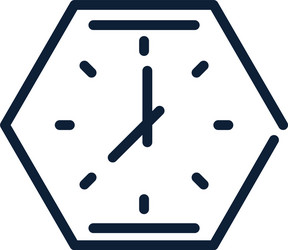 Time analog polygon clock linear design vector