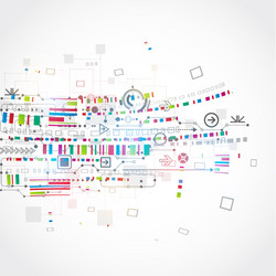 abstract technological background with various vector image