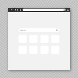 blank web browser window with tab toolbar vector image