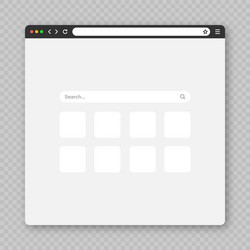 blank web browser window with tab toolbar vector