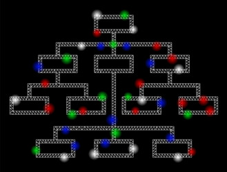 bright mesh carcass algorithm tree with flash vector image