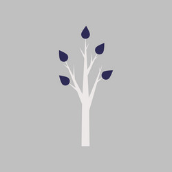 Flat with shadow icon and mobile application tree vector