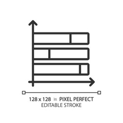 horizontal stacked column chart linear icon vector image