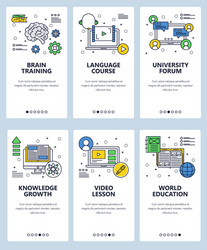 line art web and mobile app template set vector image