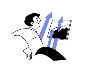 man analyzing growth chart vector image