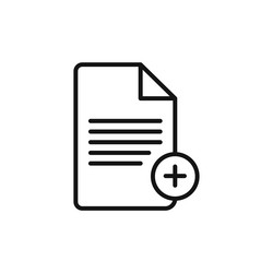 new document addition icon perfect for file vector image